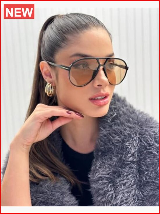 Retro Aviator Sunglasses Oversized Square Vintage Sun Glasses main image 5
